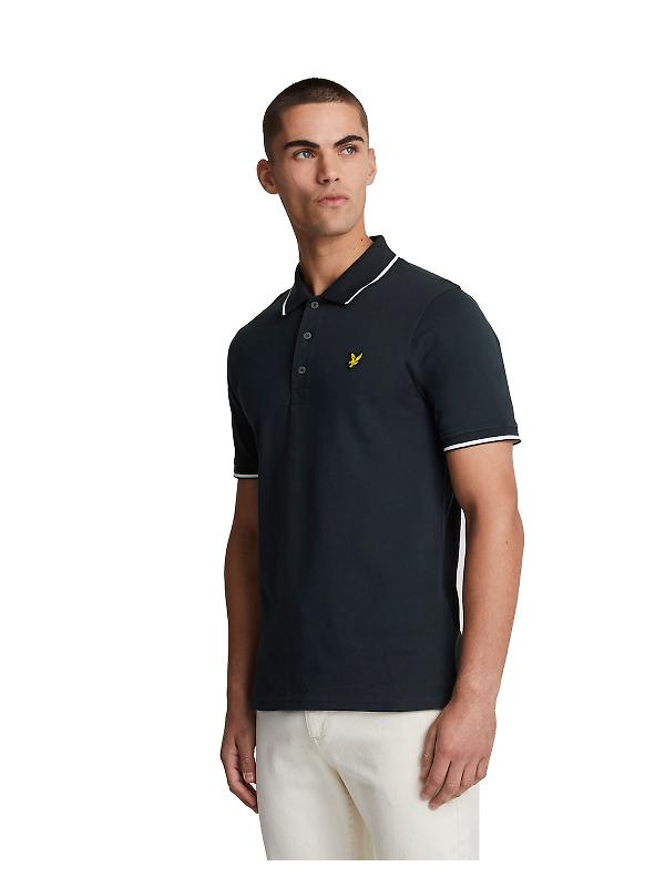 Product image of Lyle & Scott Men's Tipped Polo Shirt - Dark Navy/ White