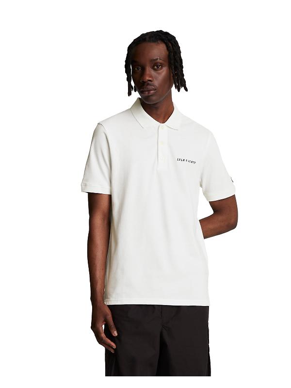 Product image of Lyle & Scott Men's Embroidered Polo Shirt - White/ Jet Black