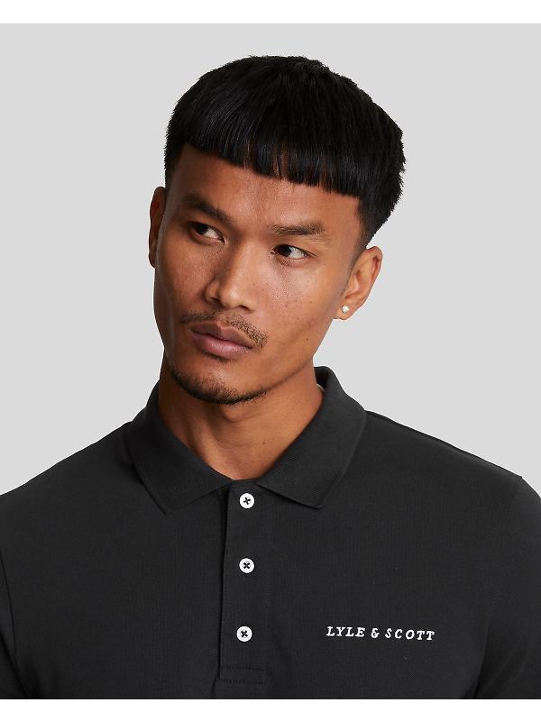 Lyle & Scott Men's Embroidered Polo Shirt - Jet Black/ White Image 4
