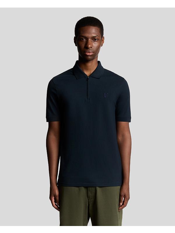 Lyle & Scott Men's Superfine Cotton Zip Polo Shirt - Carbon Image 2
