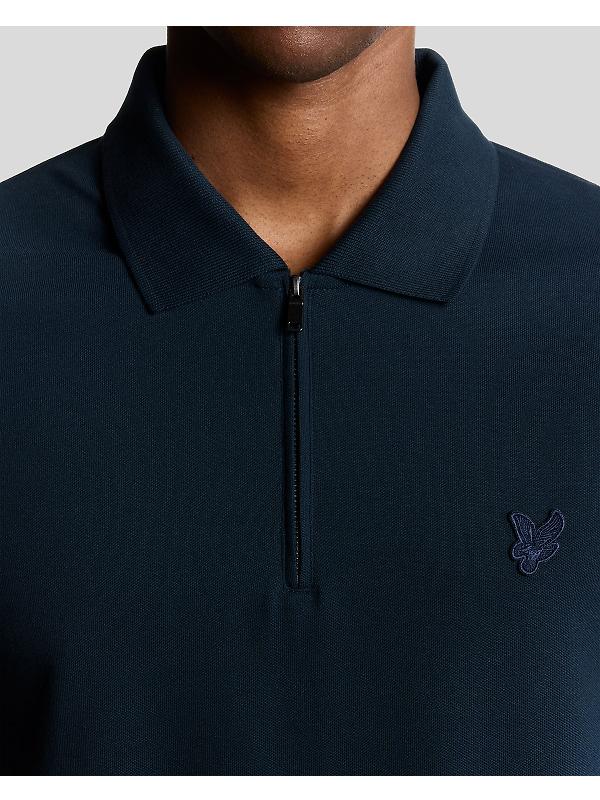 Lyle & Scott Men's Superfine Cotton Zip Polo Shirt - Carbon Image 4