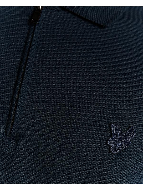 Lyle & Scott Men's Superfine Cotton Zip Polo Shirt - Carbon Image 6