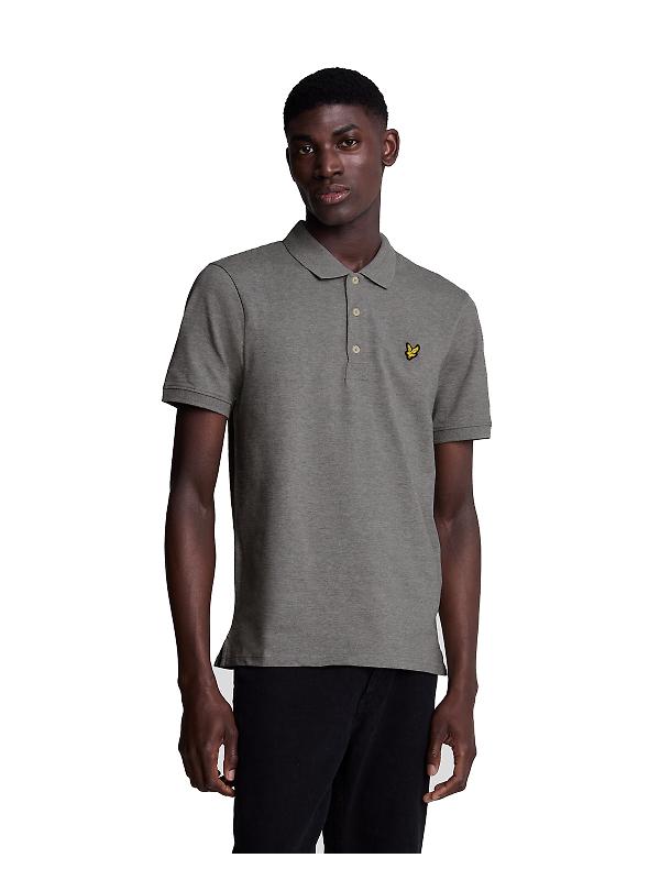 Lyle & Scott Men's Plain Polo Shirt - Mid Grey Marl Product Image