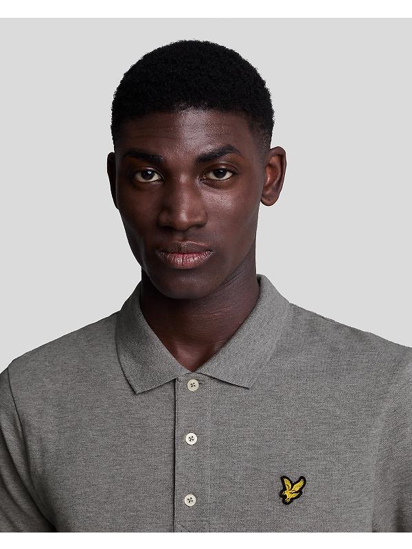 Lyle & Scott Men's Plain Polo Shirt - Mid Grey Marl Image 3