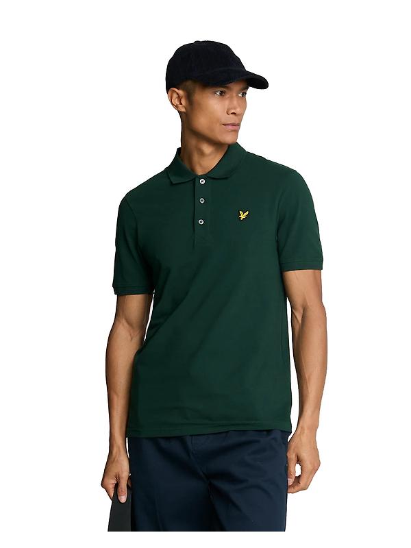 Lyle & Scott Men's Plain Polo Shirt - Deep Green Product Image
