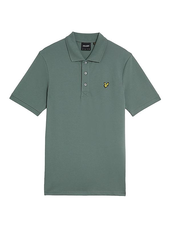 Lyle & Scott Men's Plain Polo Shirt - Green Mercurial Product Image