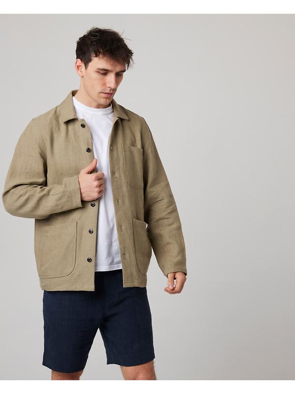 Peregrine Men's Windsor Linen Shacket - Sage Image 4