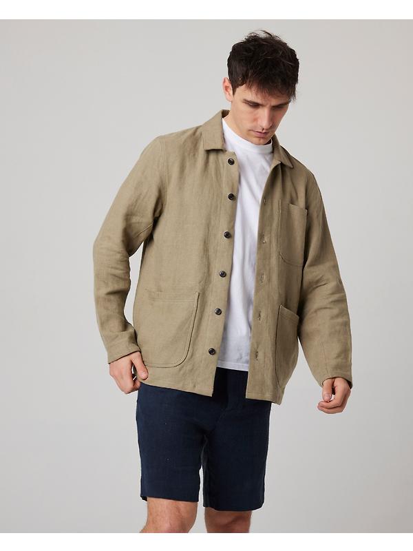 Peregrine Men's Windsor Linen Shacket - Sage Image 5