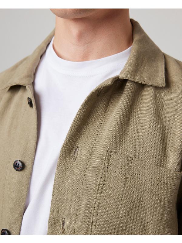 Peregrine Men's Windsor Linen Shacket - Sage Image 7