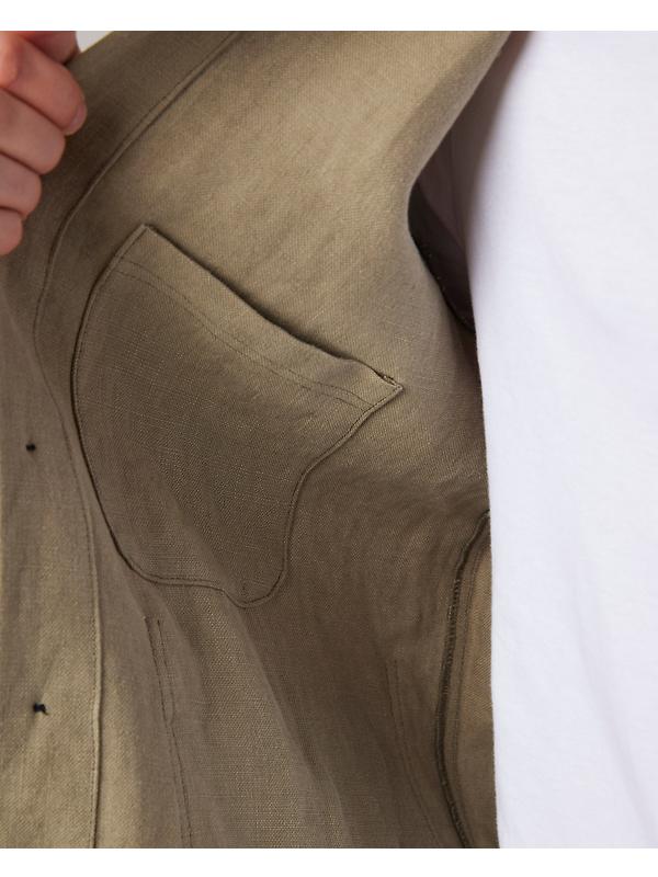 Peregrine Men's Windsor Linen Shacket - Sage Image 9