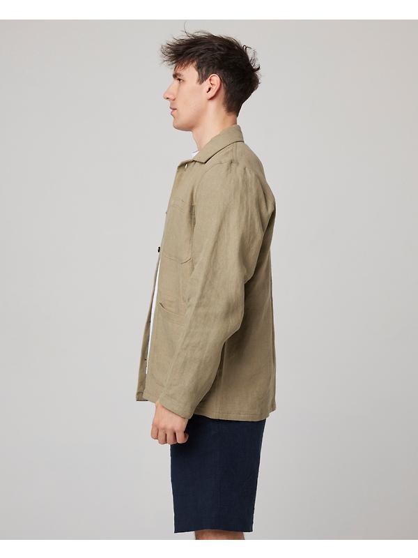 Peregrine Men's Windsor Linen Shacket - Sage Image 10