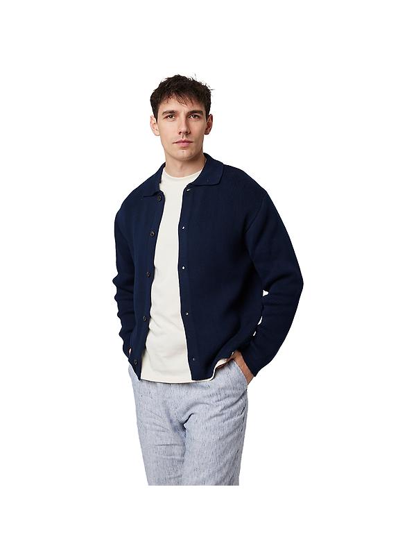 Peregrine Men's River Knitted Shacket - Navy Image 1