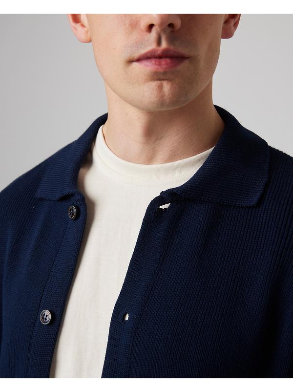 Peregrine Men's River Knitted Shacket - Navy Image 4