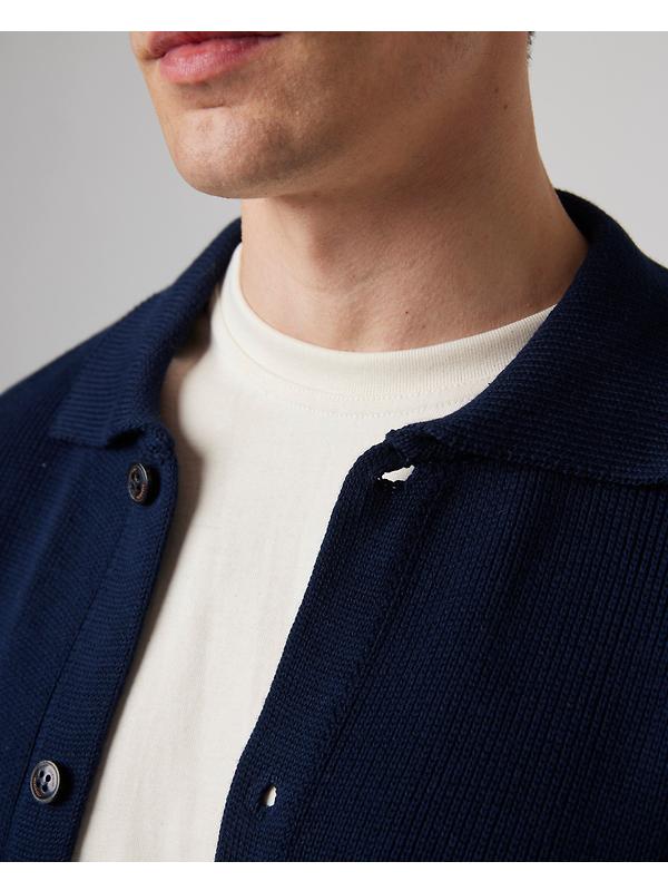 Peregrine Men's River Knitted Shacket - Navy Image 5