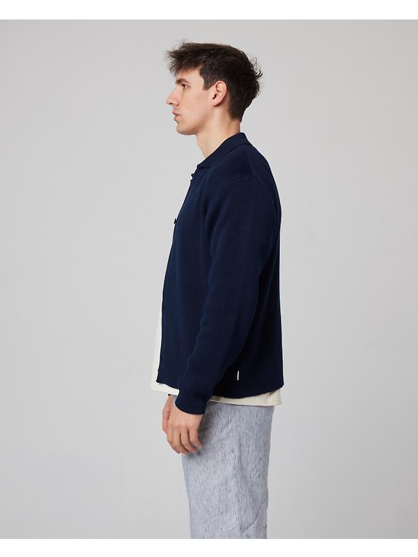 Peregrine Men's River Knitted Shacket - Navy Image 6