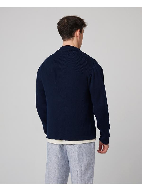 Peregrine Men's River Knitted Shacket - Navy Image 8