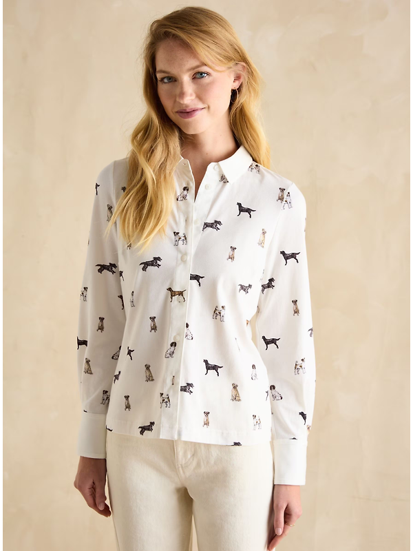 Joules Women's Eleanor Tomlinson Jersey Shirt - Cream Dogs Image 2