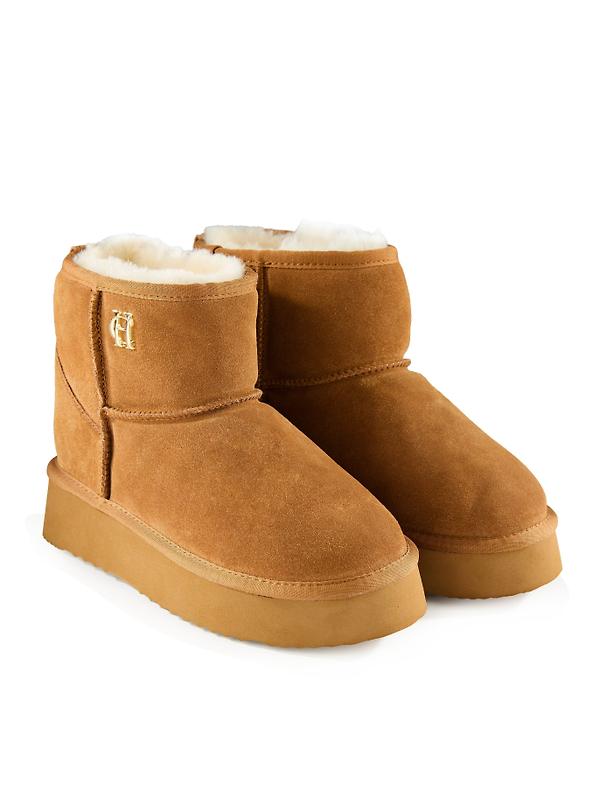 Holland Cooper Women's Shearling Platform Boots - Tan Image 3