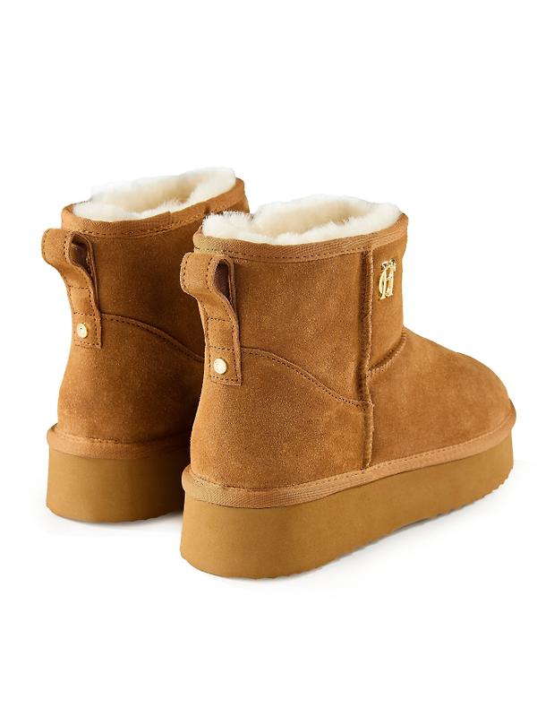 Holland Cooper Women's Shearling Platform Boots - Tan Image 2