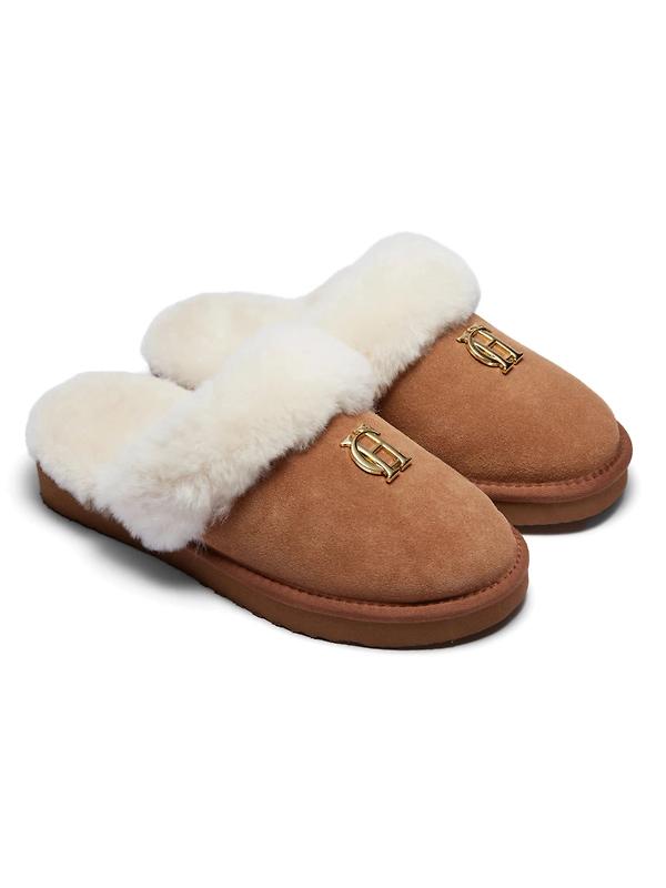 Holland Cooper Women's HC Shearling Slippers - Tan Image 2