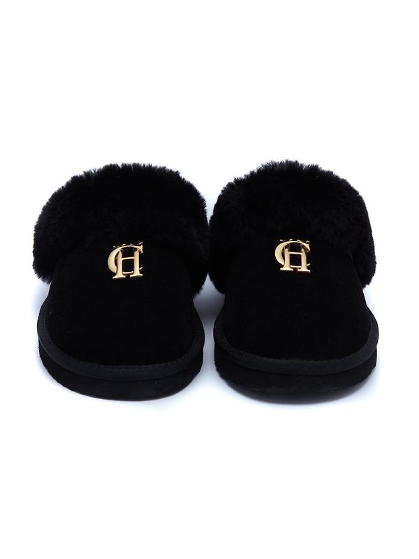 Holland Cooper Women's HC Shearling Slippers - Black Image 3