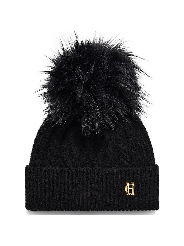 Holland Cooper Sloane Cable Bobble Hat - Black Product Image