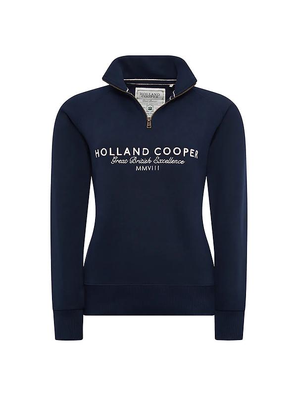 Holland Cooper Women's Sporting Goods Zip Henley - Ink Navy Image 1