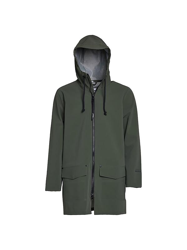 Stutterheim Stockholm Lightweight Patch Raincoat - Matte Green Product Image