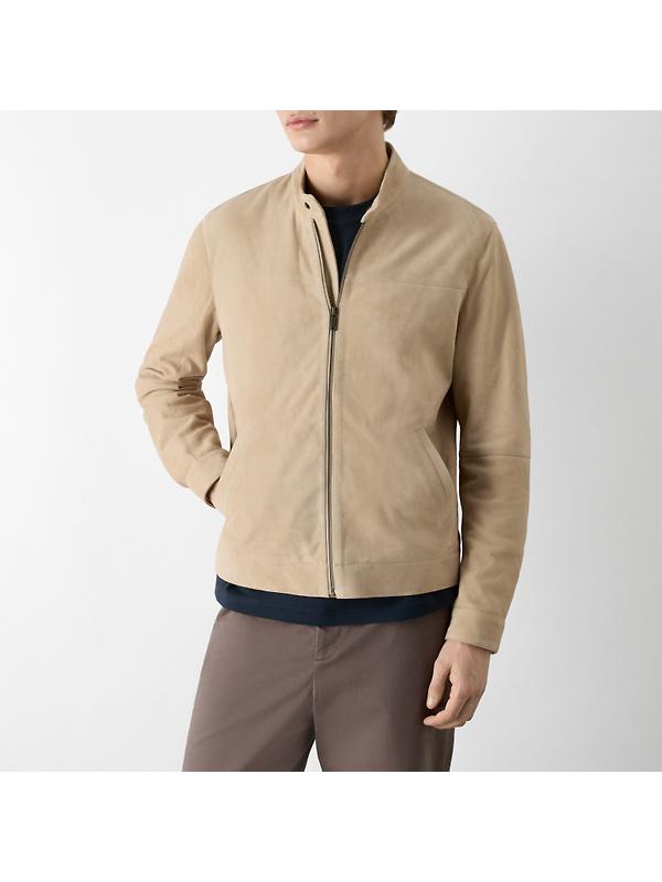 Oliver Sweeney Men's Dimson Suede Biker Jacket - Sand Image 3
