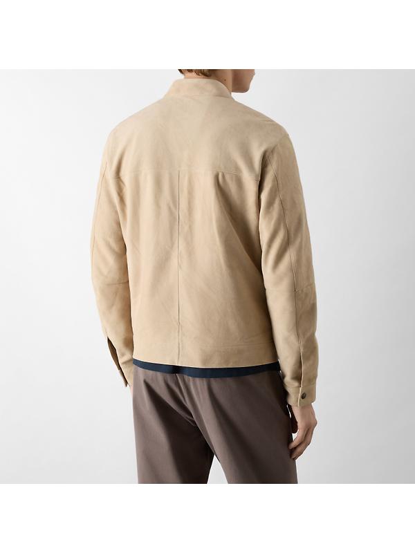 Oliver Sweeney Men's Dimson Suede Biker Jacket - Sand Image 5