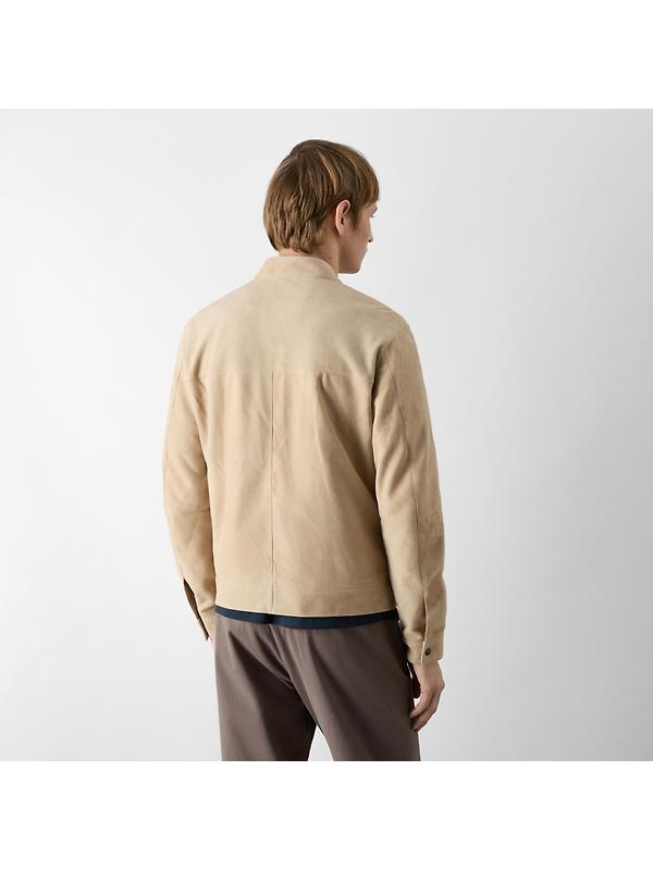 Oliver Sweeney Men's Dimson Suede Biker Jacket - Sand Image 4