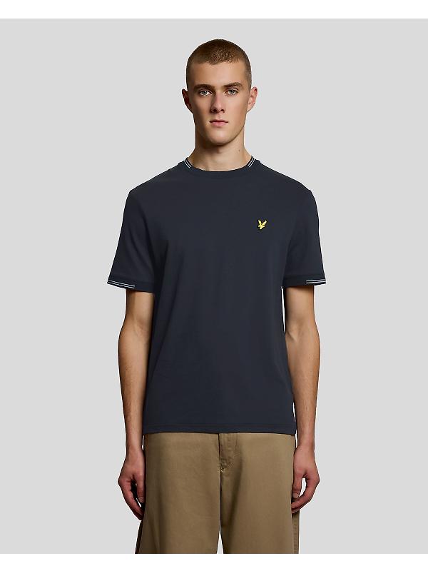 Lyle & Scott Men's Fine Tipped T-Shirt - Dark Navy/Chalk Blue Image 2