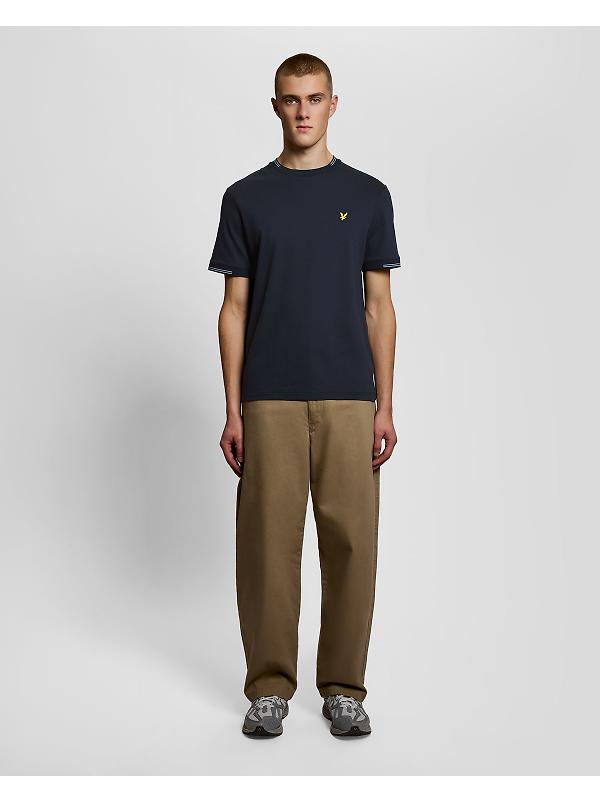 Lyle & Scott Men's Fine Tipped T-Shirt - Dark Navy/Chalk Blue Image 3