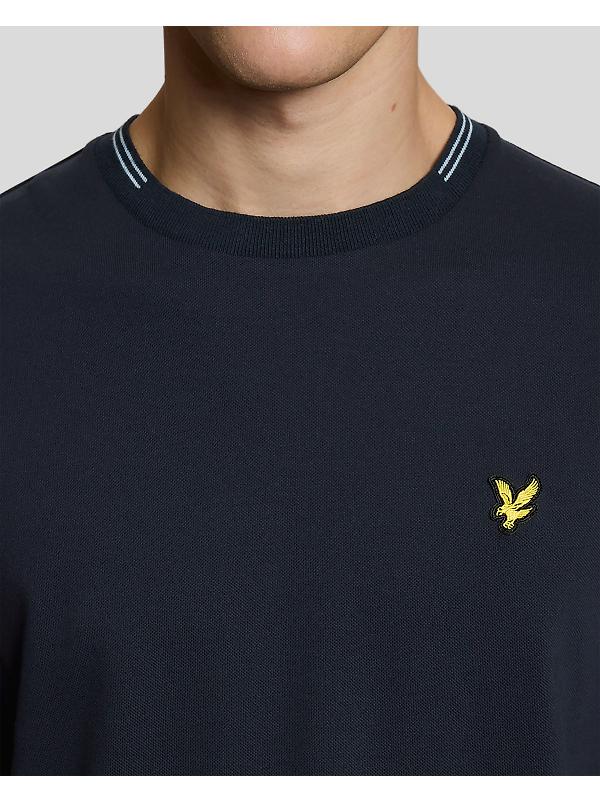 Lyle & Scott Men's Fine Tipped T-Shirt - Dark Navy/Chalk Blue Image 4