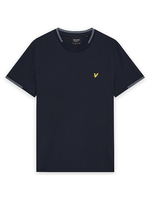 Lyle & Scott Men's Fine Tipped T-Shirt - Dark Navy/Chalk Blue Image 1
