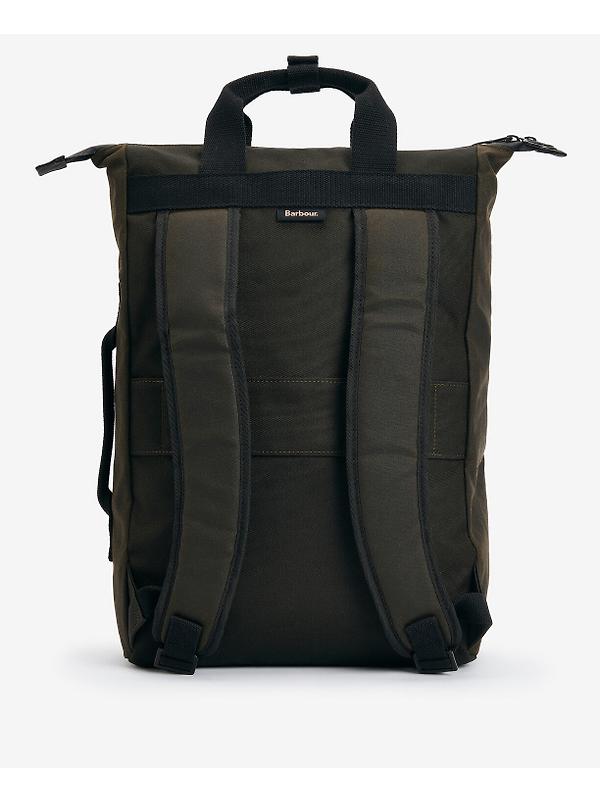 Barbour Field Wax Backpack - Olive/Black Image 3