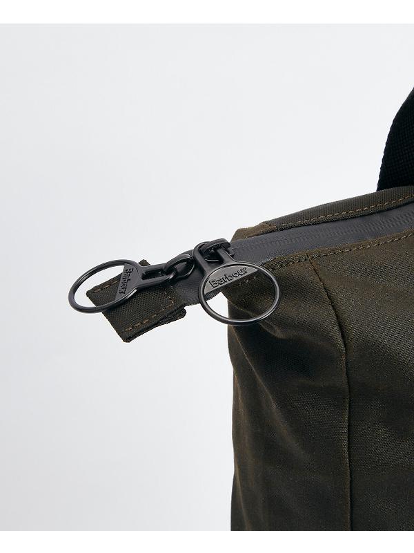 Barbour Field Wax Backpack - Olive/Black Image 5