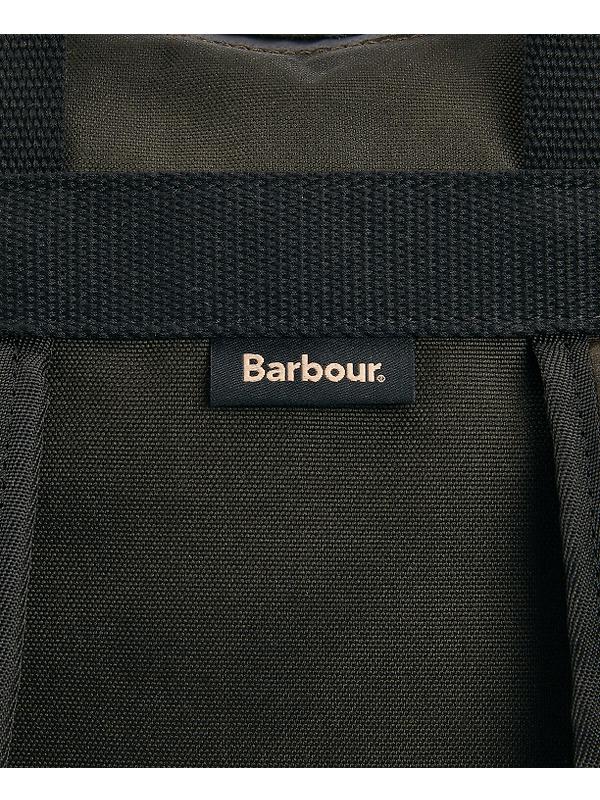 Barbour Field Wax Backpack - Olive/Black Image 7