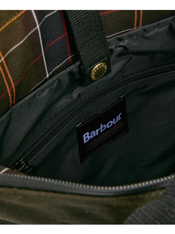 Barbour Field Wax Backpack - Olive/Black Image 8