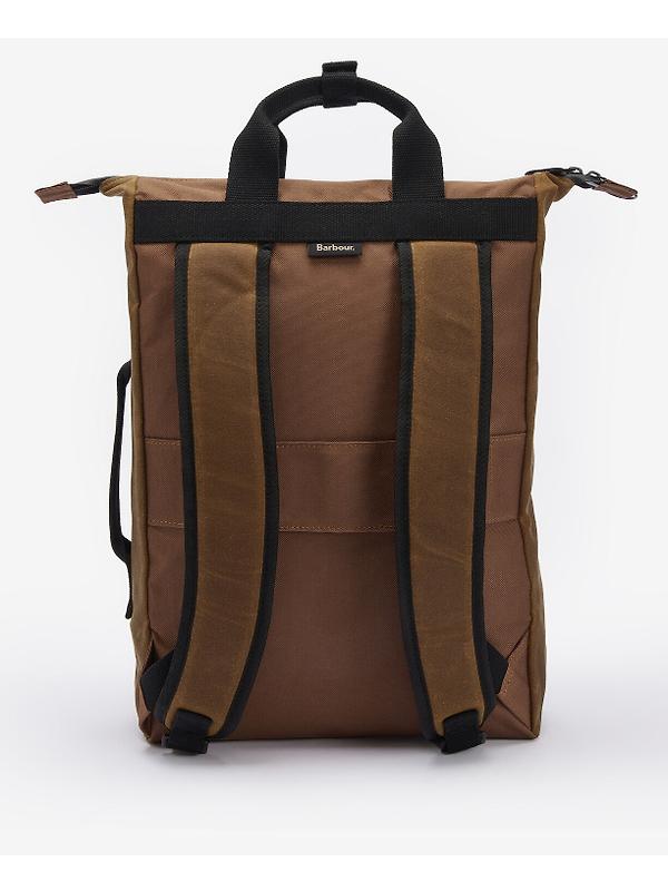 Barbour Field Wax Backpack - Tan/Black Image 3