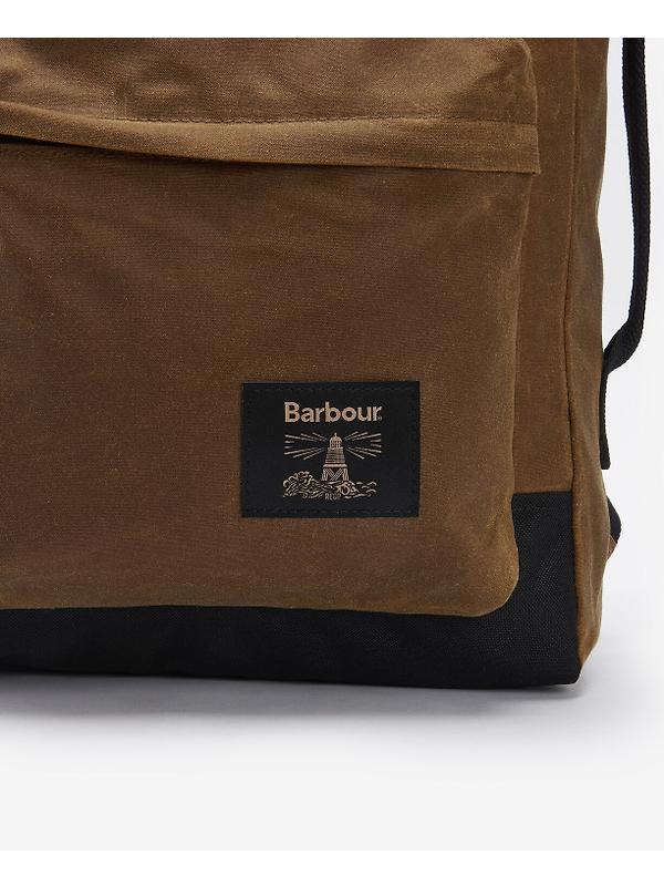 Barbour Field Wax Backpack - Tan/Black Image 4