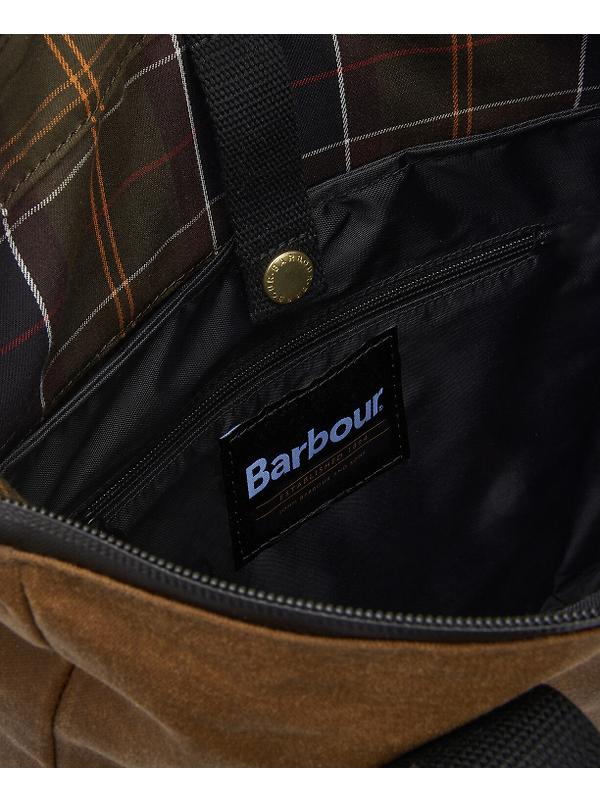 Barbour Field Wax Backpack - Tan/Black Image 8