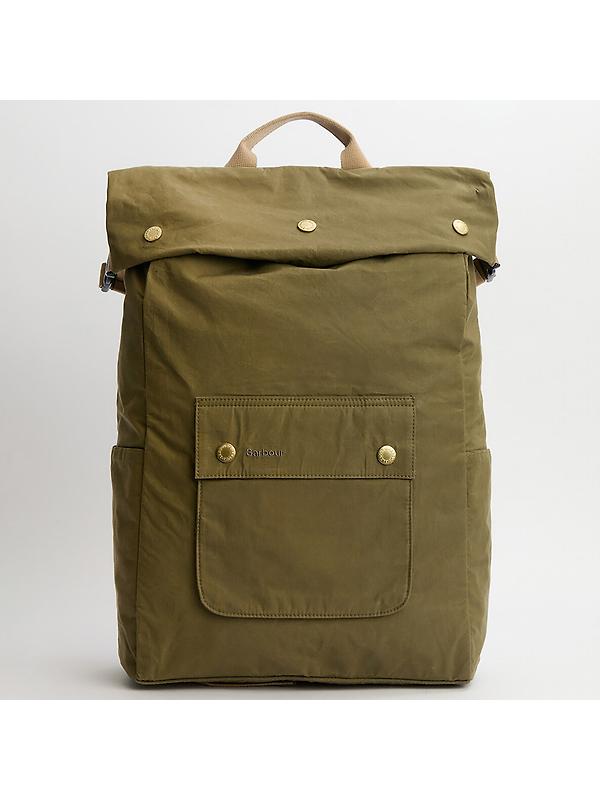 Barbour Transport Foldover Backpack Bag - Dusky Green Image 12