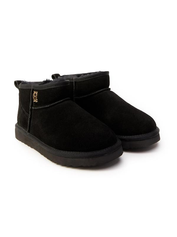 Holland Cooper Women's Ultra Mini Shearling Boots - Black Image 2
