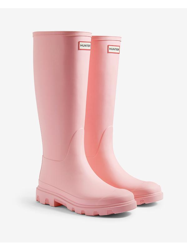Hunter Unisex Downpour Tall Wellington Boots - Parfait Pink Image 2
