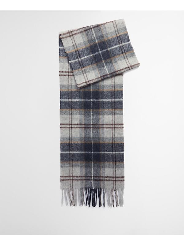 Barbour Wool/Cashmere Tartan Scarf - Grey Midnight Tartan Image 3