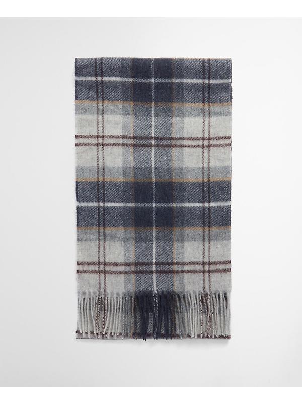 Barbour Wool/Cashmere Tartan Scarf - Grey Midnight Tartan Image 4