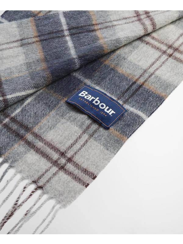Barbour Wool/Cashmere Tartan Scarf - Grey Midnight Tartan Image 5