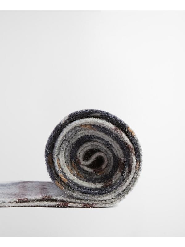 Barbour Wool/Cashmere Tartan Scarf - Grey Midnight Tartan Image 6