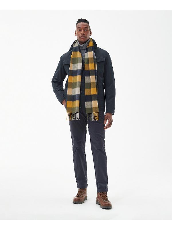 Barbour Large Tattersall Scarf - Forest Mist Image 5